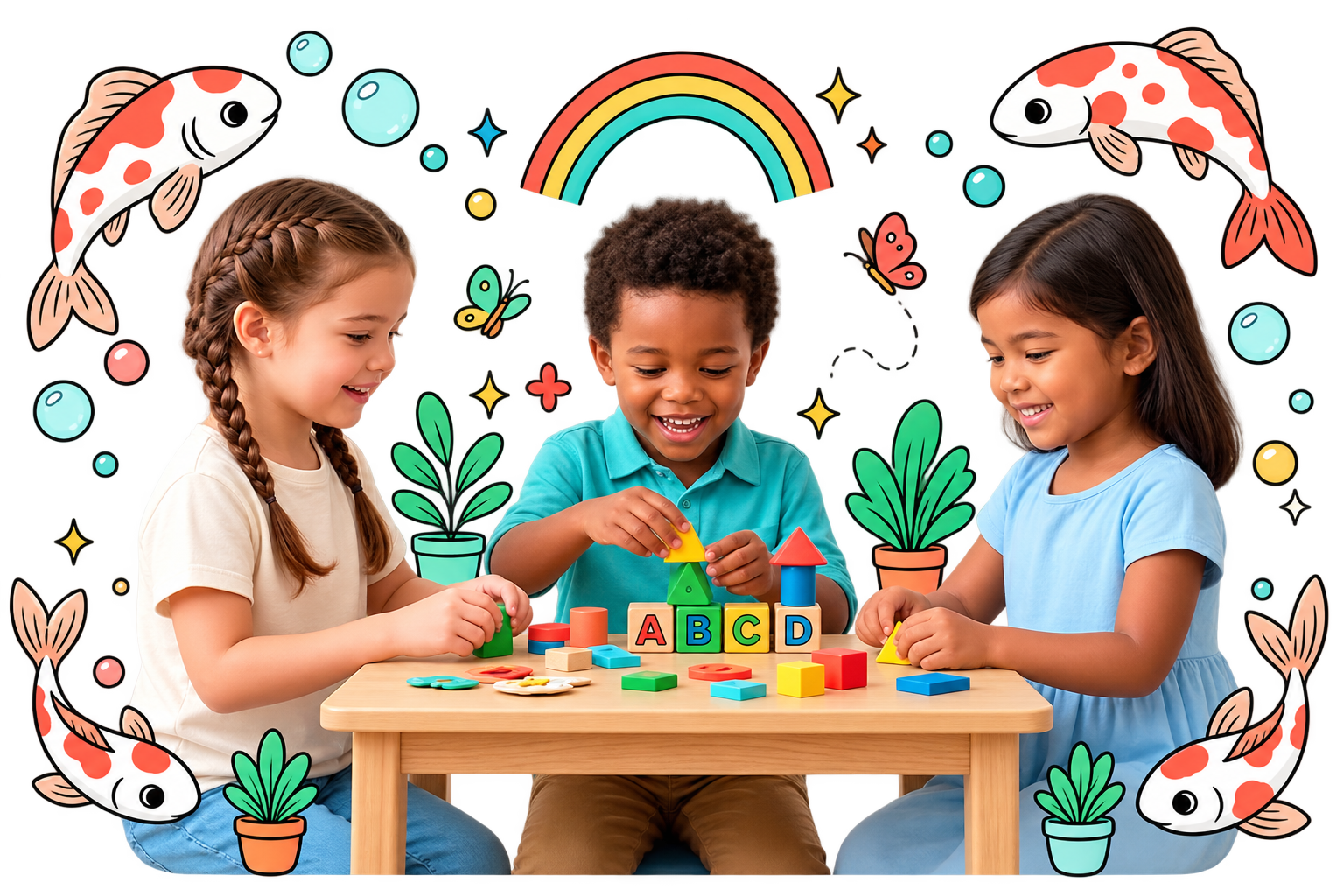 Children learning and playing together